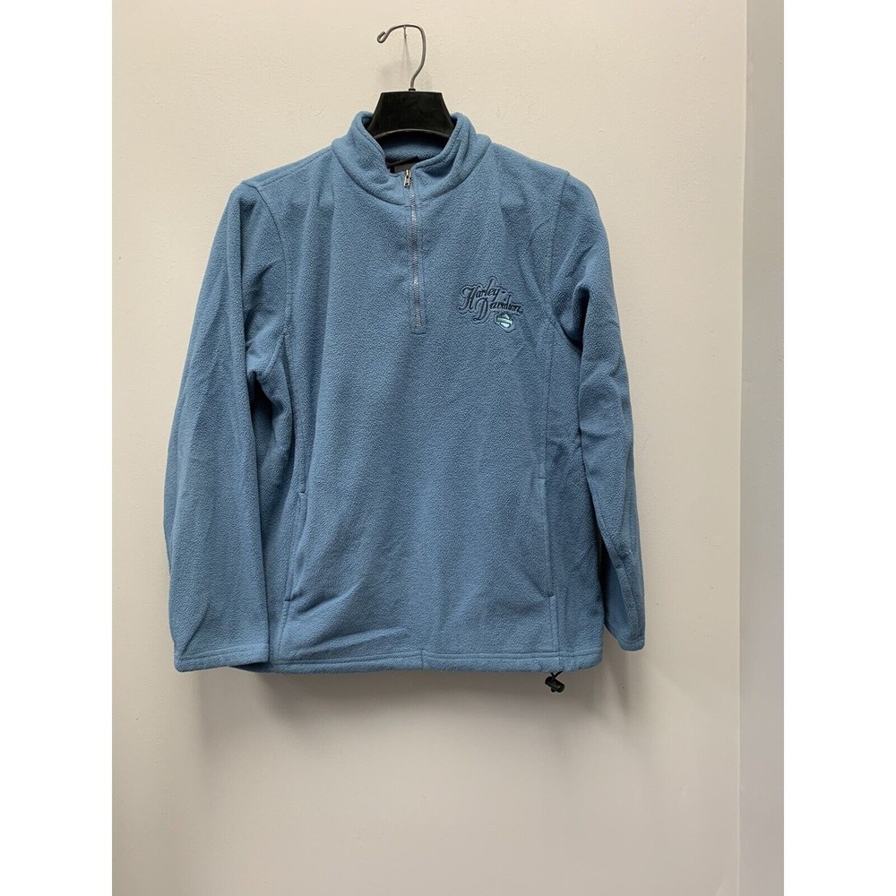 Harley Davidson Pullover Womens Large Blue Fleece 1/4 Zip Boswell Nashville FLAW